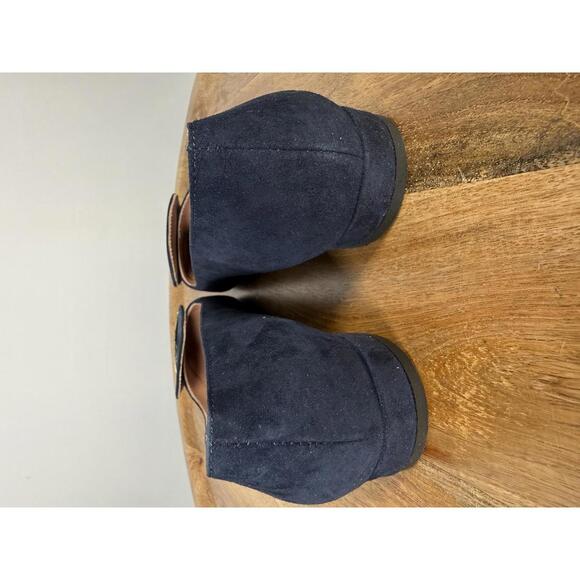 Pollini Clodette15 Oceano Navy Suede Ballerinas w/ Gold Plaque EU 35 / US 5 NWB - Picture 5 of 12